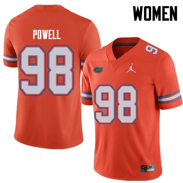 NCAA Florida Gators Jorge Powell Women's #98 Jordan Brand Orange Stitched Authentic College Football Jersey LXF4664AW